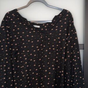 Pleion Nordstroms Blouse Black Abstract Blouse Dotted